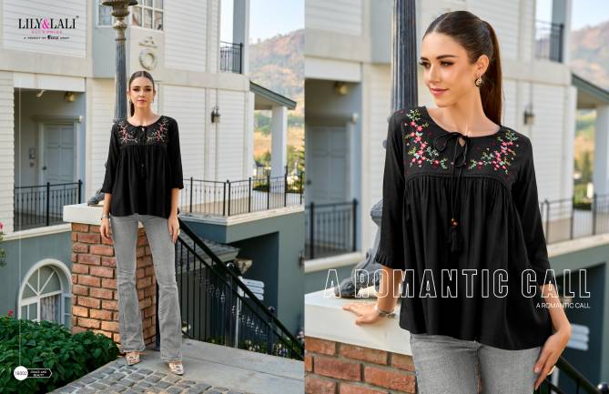 Melody Vol 3 By Lily And Lali Premium Short Embroidery Ladies Top Wholesale Shop In Surat
